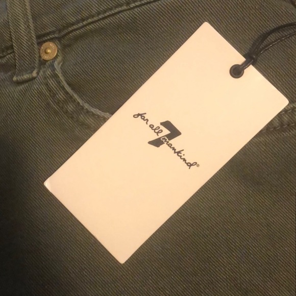 7 for all mankind green High Waist Shorts - Picture 4 of 6